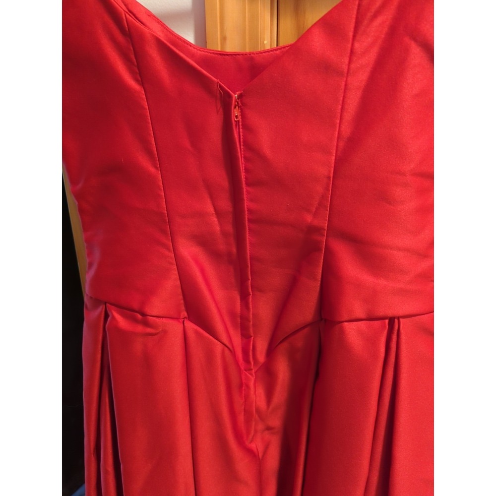 Vintage Loralie Party Prom Dress Size 8 Red Silk With Red‎ & Black Feathers - Picture 10 of 16